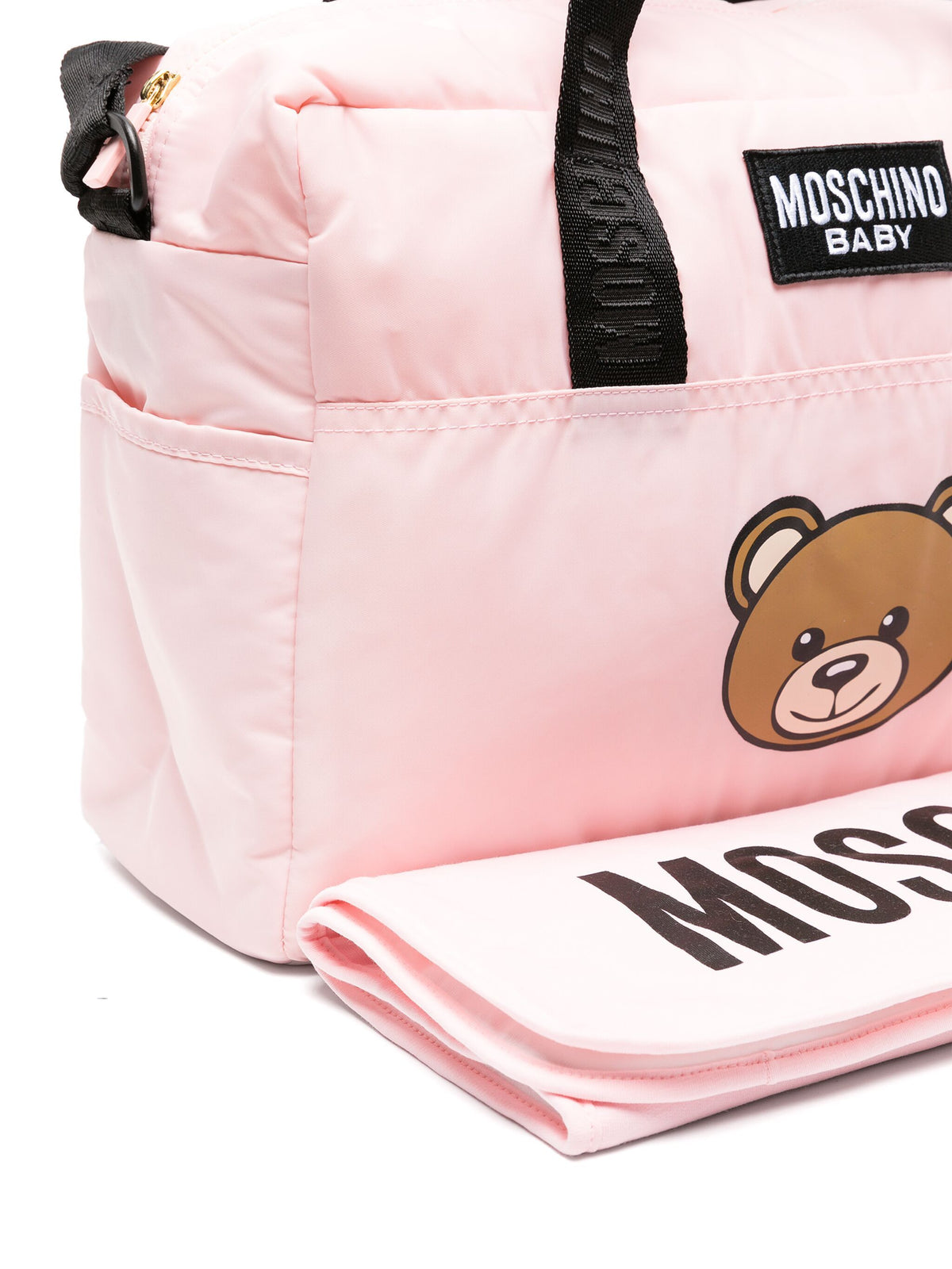 Baby Pink Teddy Logo Changing Bag