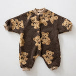 Bear Brown Fleece Romper