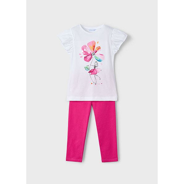 Pink Floral Leggings Set