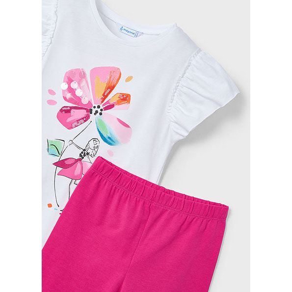 Pink Floral Leggings Set