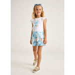 Sky Printed Skort