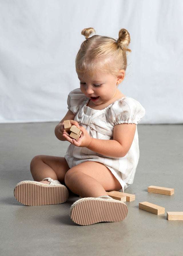 Mayoral Hazelnut Striped Shirt and Short Set | Casa Childrenswear