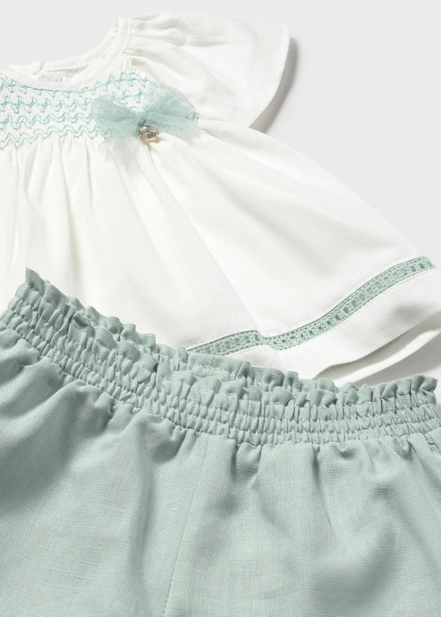 Mayoral Soft Green Short Set | Casa Childrenswear