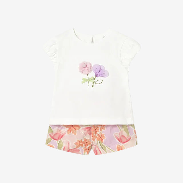 Mayoral Blossom Pink Printed Short Set | Casa Childrenswear
