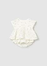 Mayoral Baby Girls Cream Printed Short Set and Pants | Casa Childrenswear