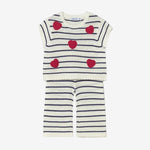 Mayoral Blue & White Stripe with Heart Knit and Trouser Set | Casa Childrenswear