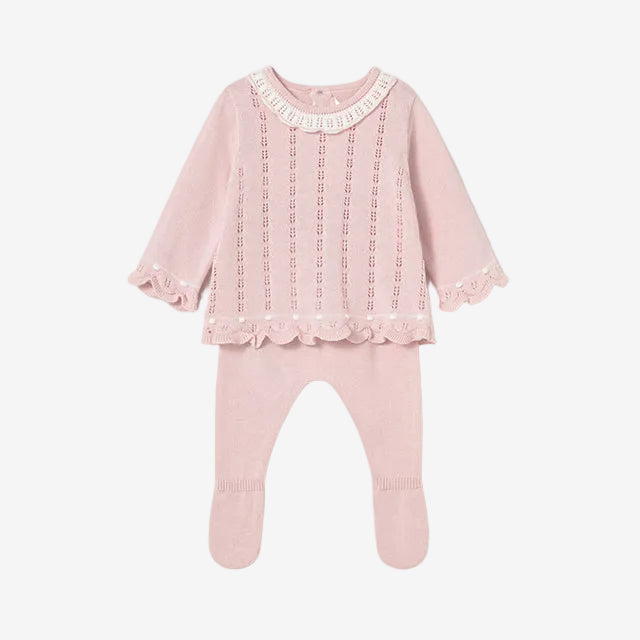 Mayoral Baby Girls Pink Knitted Leg Warmer Set | Casa Childrenswear