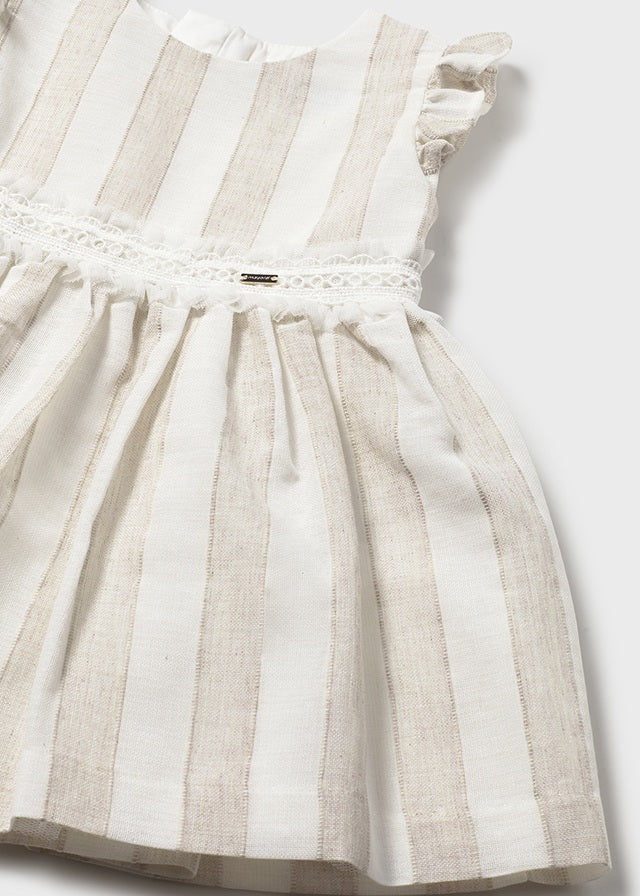 Mayoral Hazelnut Striped Dress | Casa Childrenswear