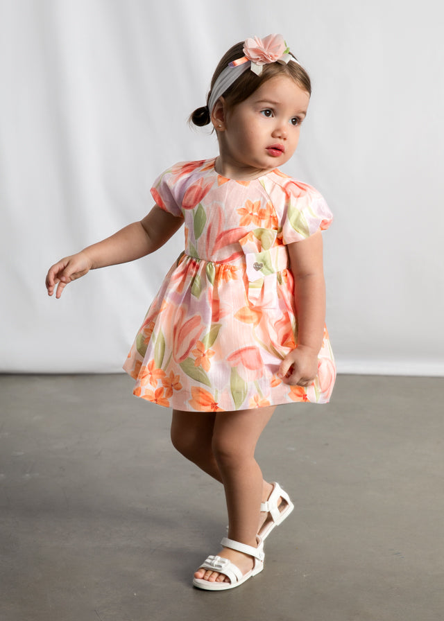 Mayoral Blossom Pink Printed Dress | Casa Childrenswear