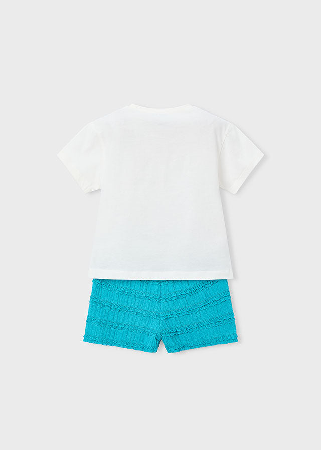 Mayoral Pacific Blue Knitted Short Set | Casa Childrenswear