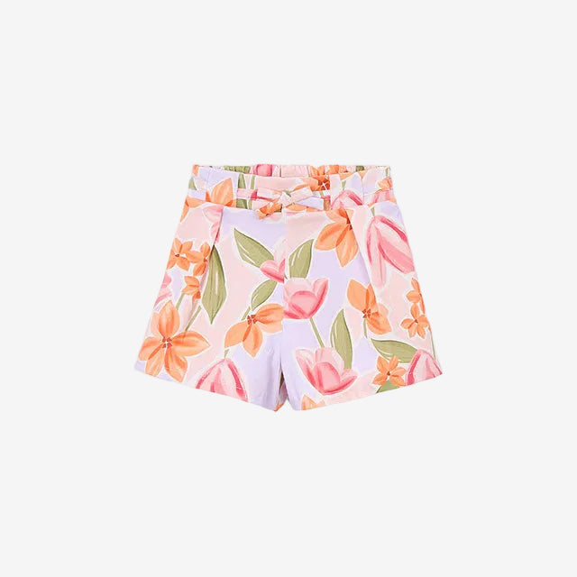 Floral shorts on a white background