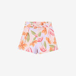 Floral shorts on a white background