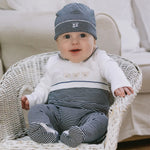 Jasper Navy Teddy Babygrow & Hat