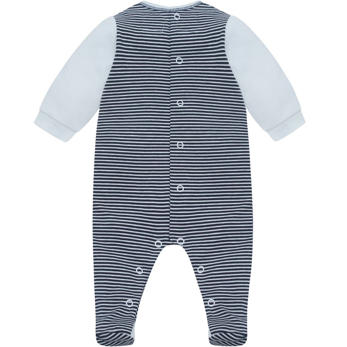Emile et Rose Lincoln Navy Striped Babygrow | Casa Childrenswear