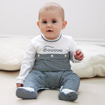 Emile et Rose Lincoln Navy Striped Babygrow | Casa Childrenswear