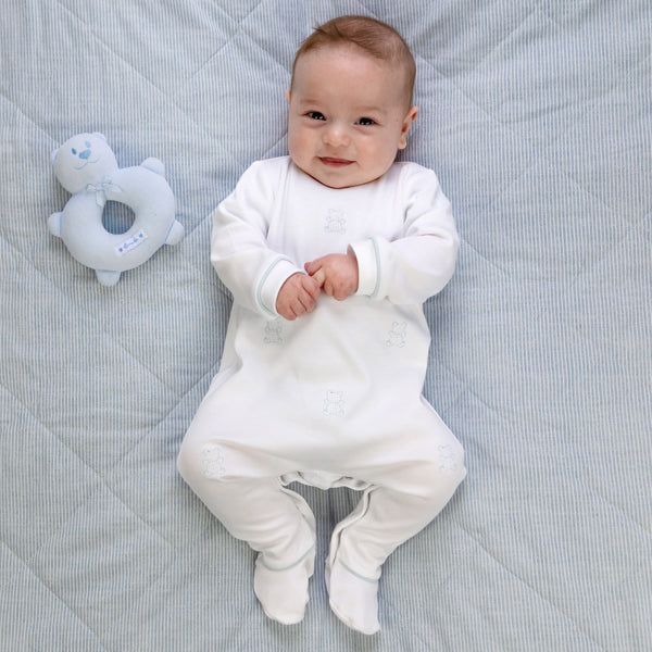 Emile et Rose Murry Blue Bear Print Babygrow | Casa Childrenswear