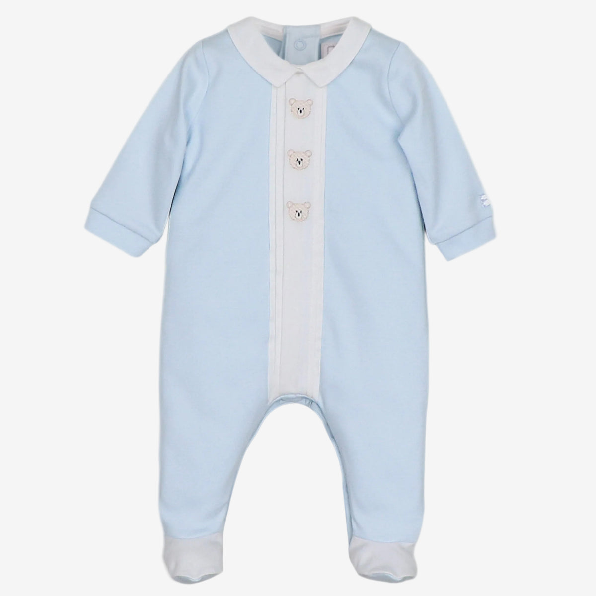 Emile et Rose Miles Blue Bear Print Babygrow | Casa Childrenswear
