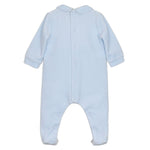 Emile et Rose Monty Blue Velour Babygrow | Casa Childrenswear