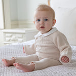 Emile et Rose Munro Beige Knitted Babygrow | Casa Childrenswear