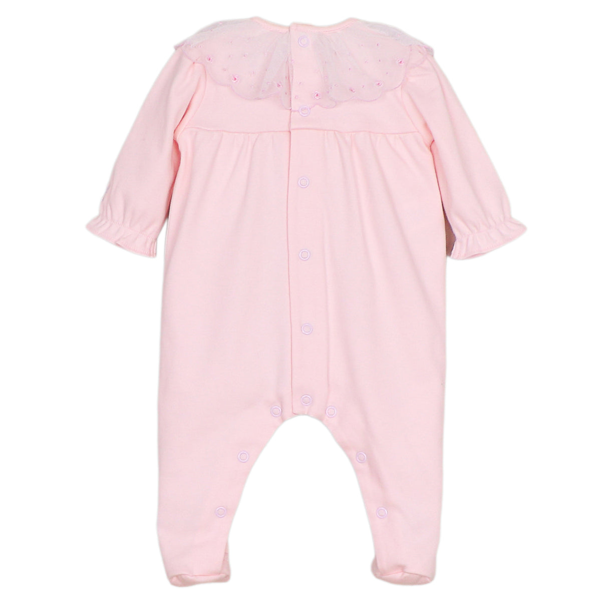 Emile et Rose Mabel Pink Tulle Collar Babygrow | Casa Childrenswear