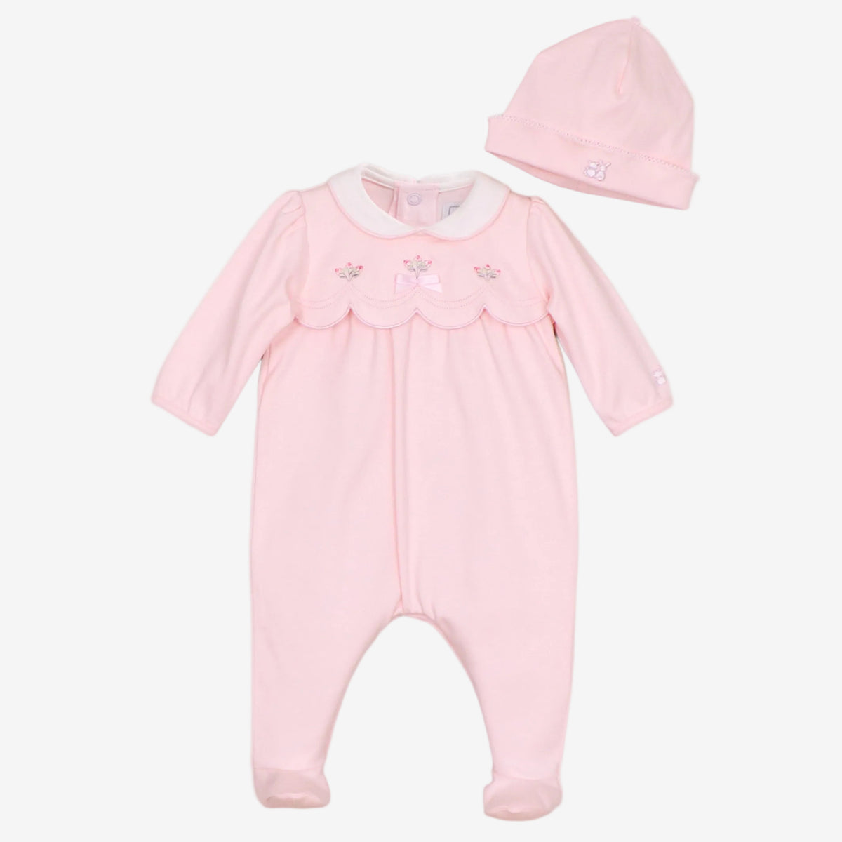 Emile et Rose Matilda Pink Scalloped Babygrow | Casa Childrenswear