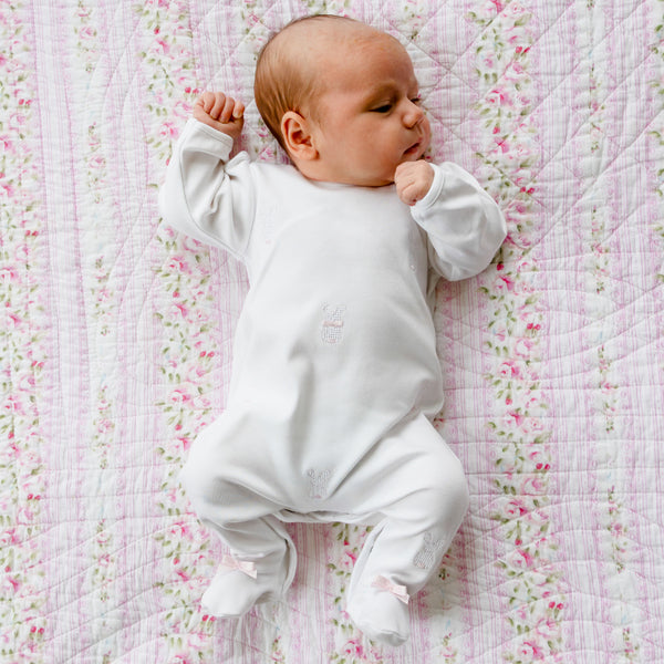 Emile et Rose Monique Pink Bunny Print Babygrow | Casa Childrenswear
