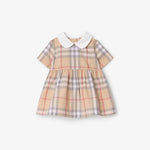 Baby Girls Beige Check Dress
