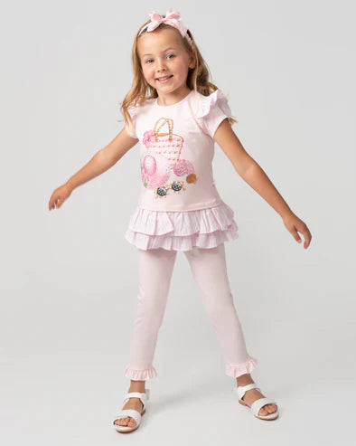 Girl Pink Holiday Essentials Legging Set