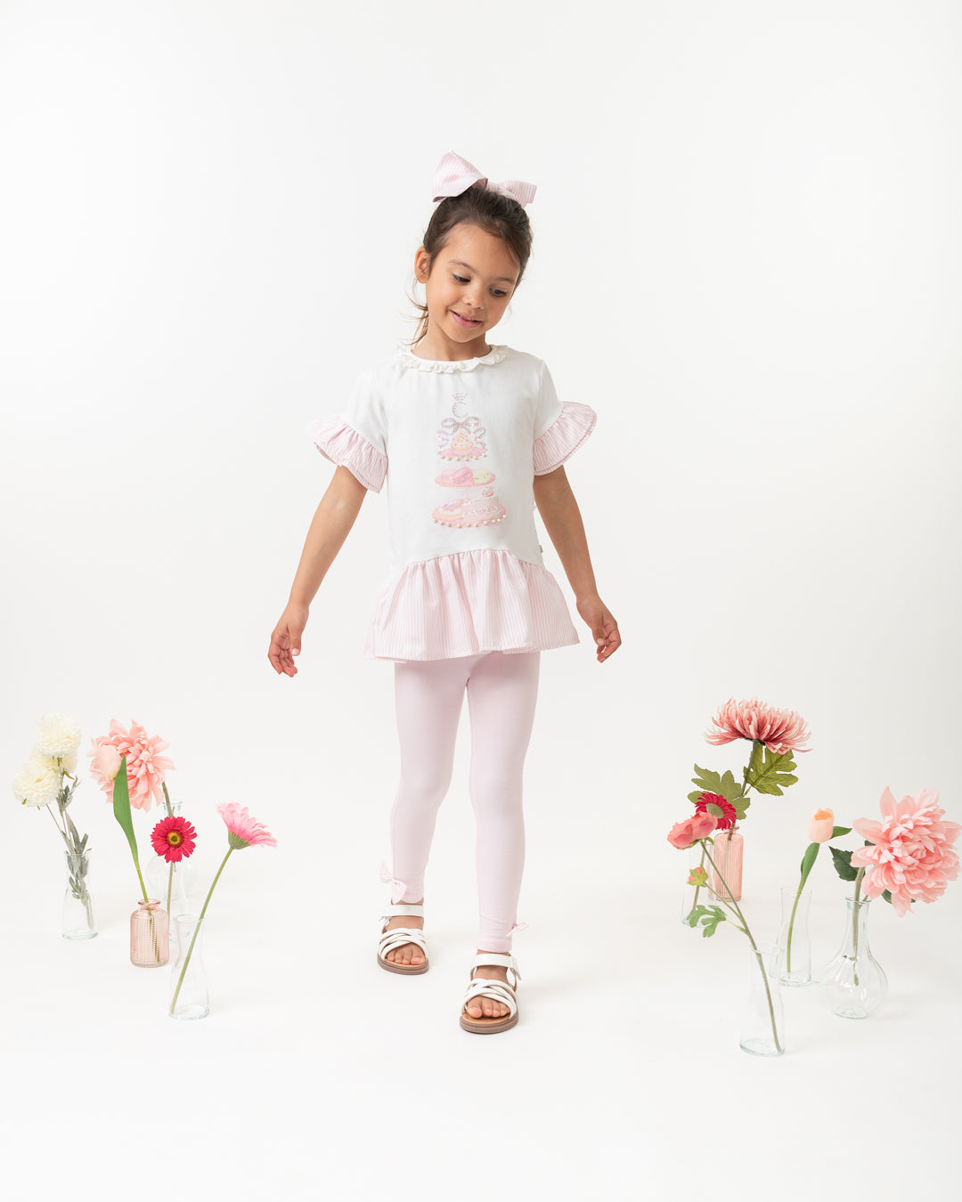 Pink English Summer Legging Set