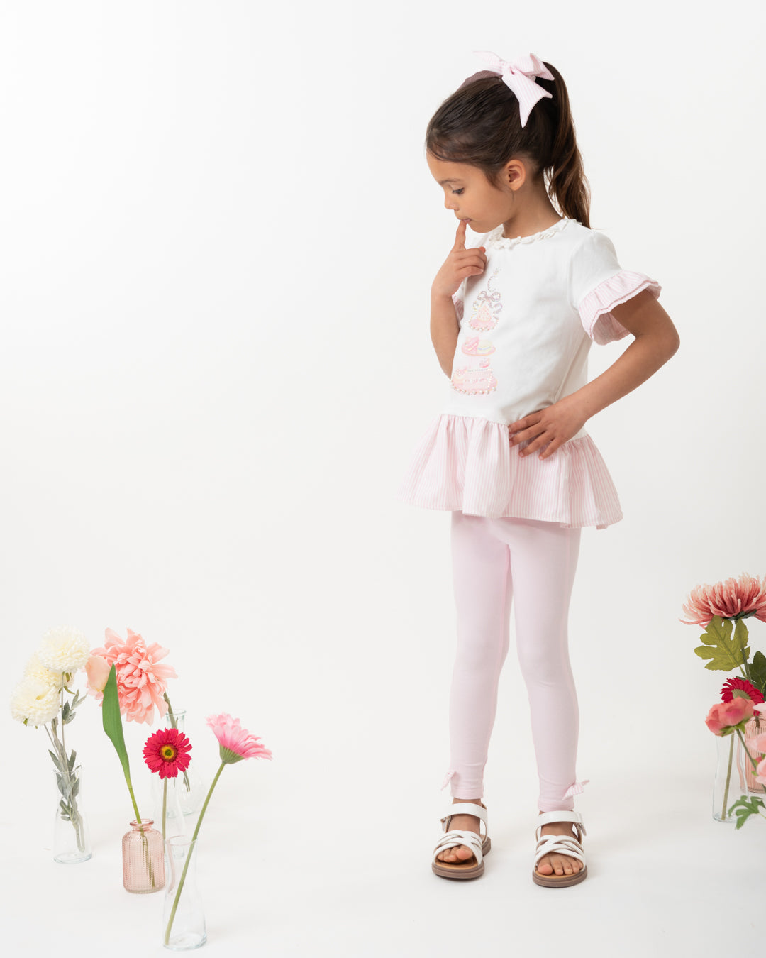Pink English Summer Legging Set