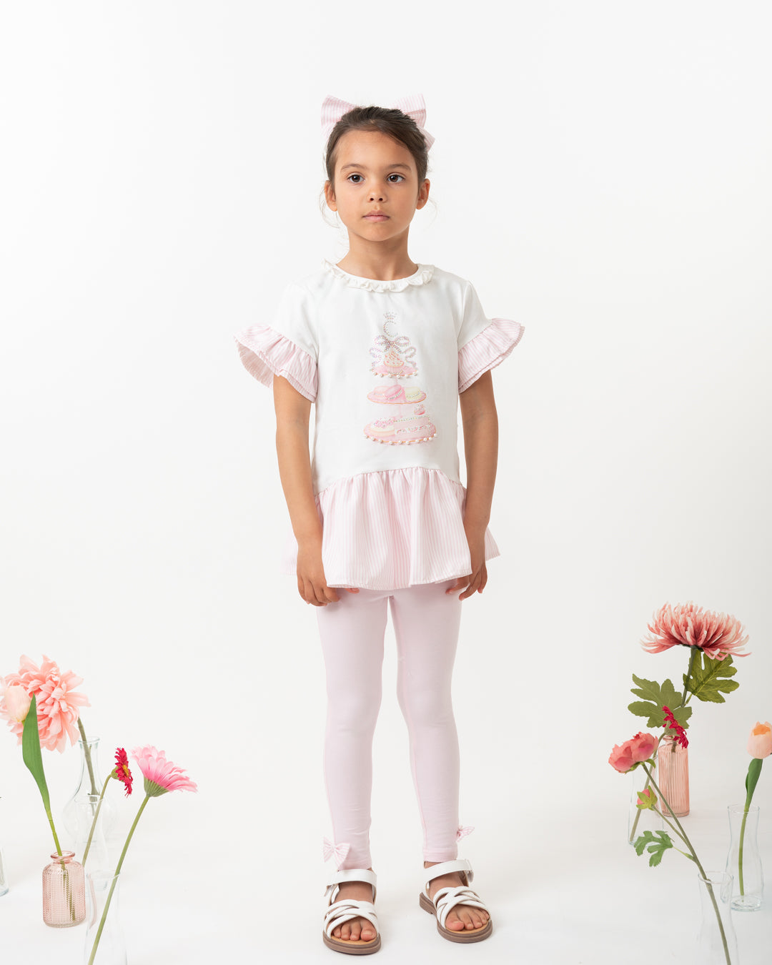 Pink English Summer Legging Set