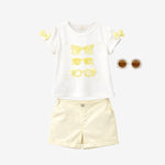 Caramelo Girls Yellow Sunglasses Short Set | Casa Childrenswear