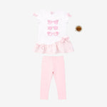 Caramelo Girls Pink Sunglasses Legging Set | Casa Childrenswear