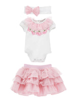 Baby Girls Rose Tulle Dress with Bow