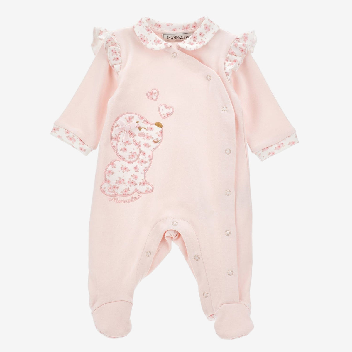 Pink Teddy Doggy Print Romper