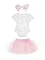 Monnalisa Baby Girls Rose Print Babygrow and Skirt with Bow | Casa Childrenswear