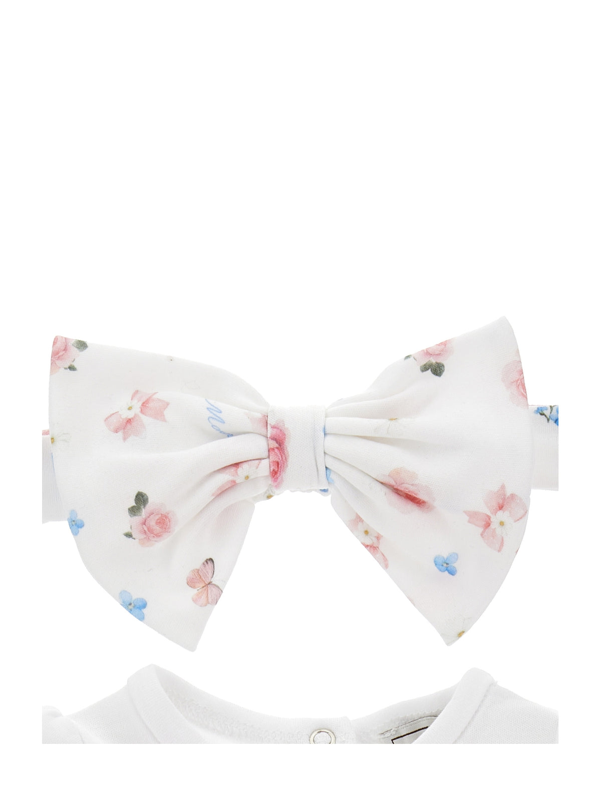 Monnalisa Baby Girls Rose Print Babygrow and Skirt with Bow | Casa Childrenswear