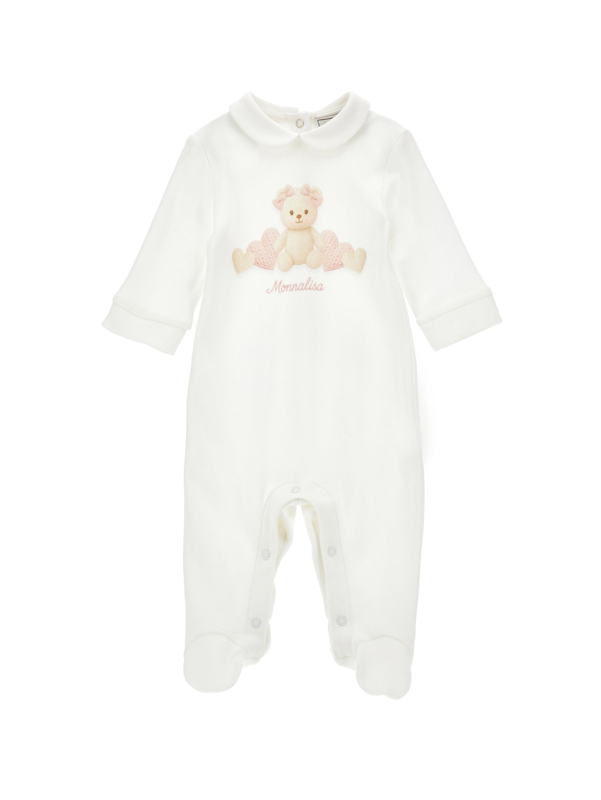 Baby Girls White Teddy Babygrow