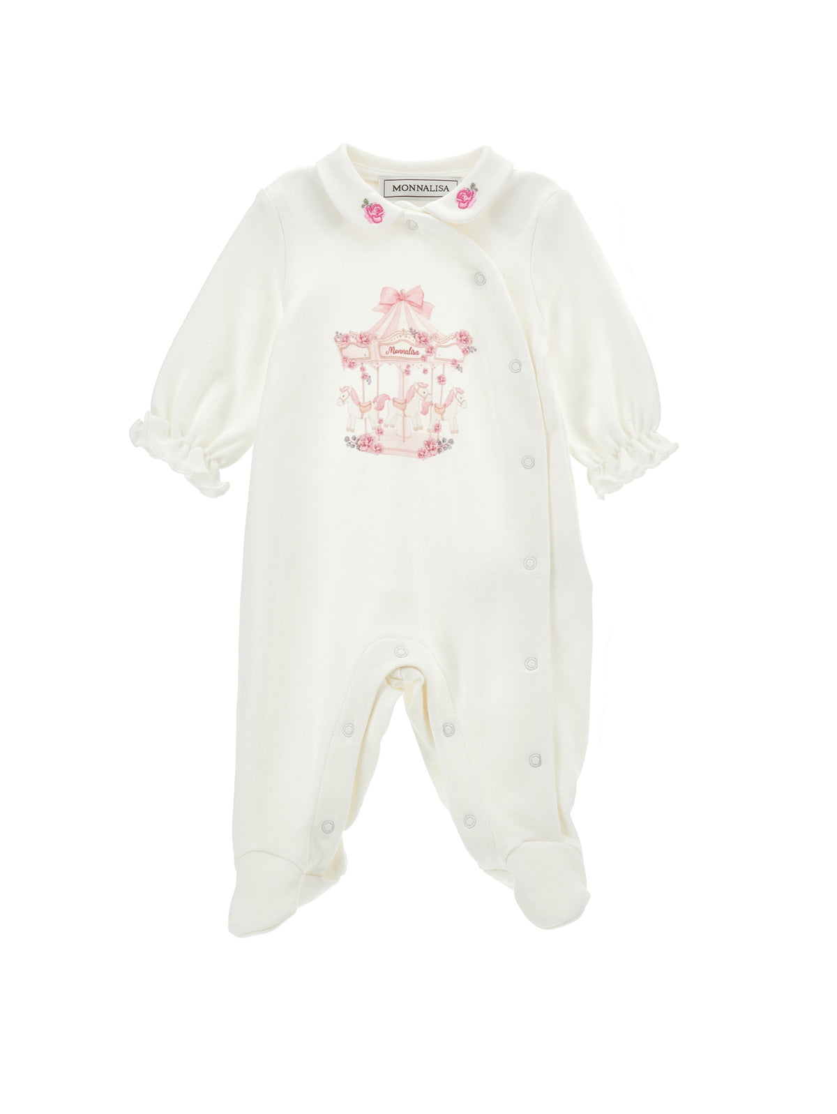 Baby Girls White Carousel Babygrow