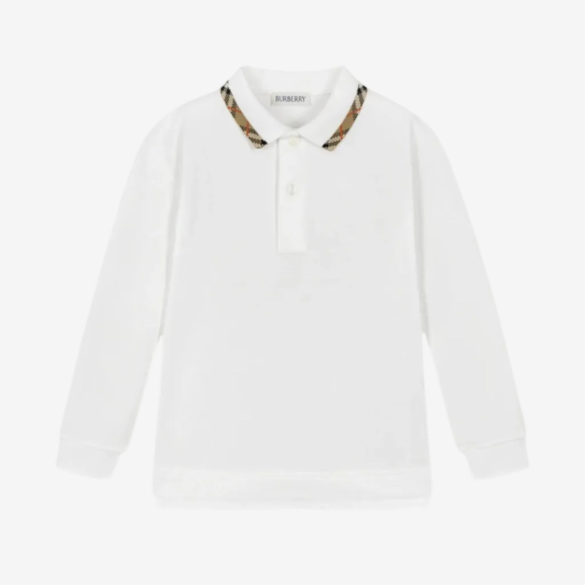 Boys Long Sleeve White Polo