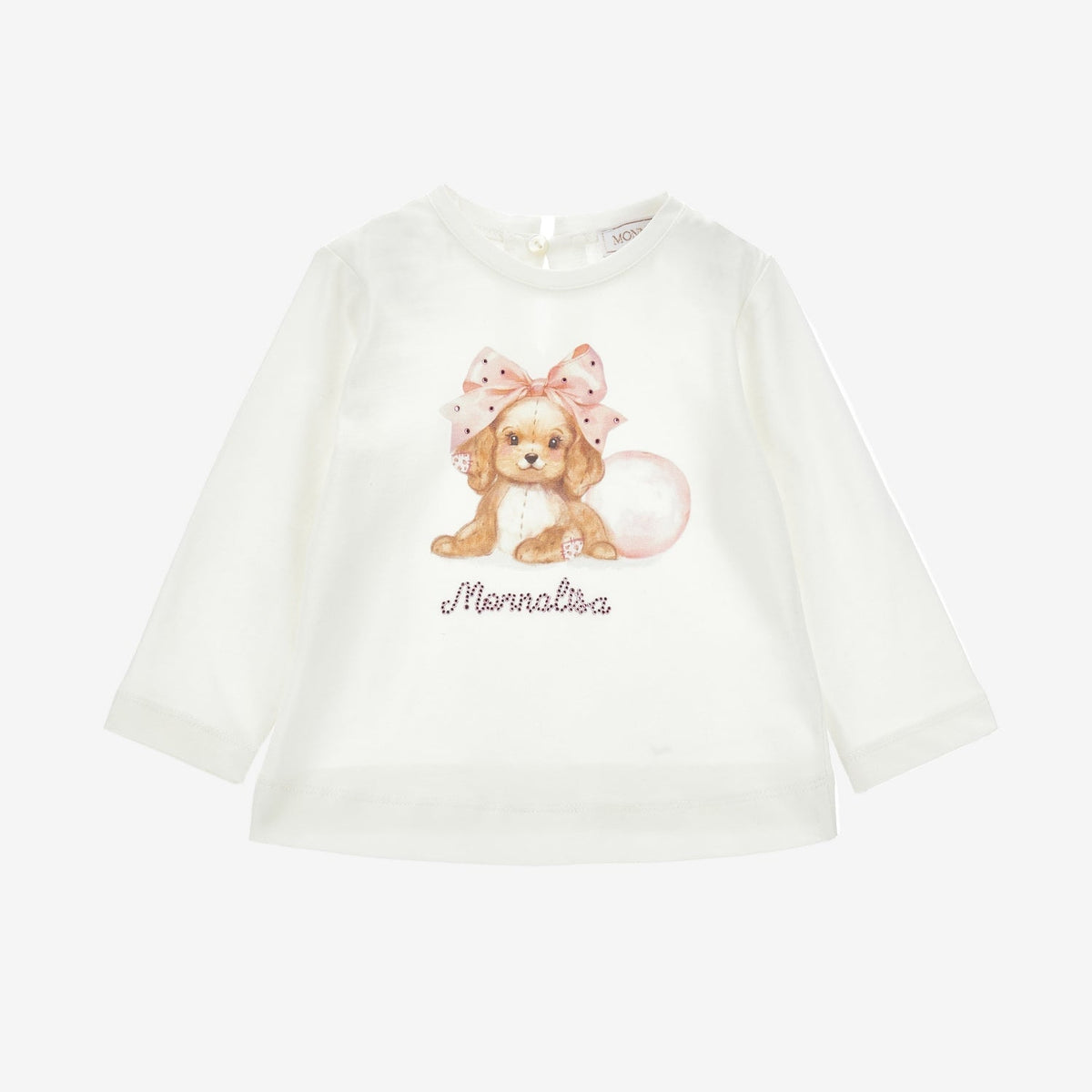 Monnalisa Puppy Print Long Sleeve Jersey | Casa Childrenswear