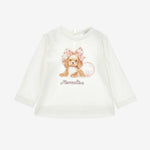 Monnalisa Puppy Print Long Sleeve Jersey | Casa Childrenswear