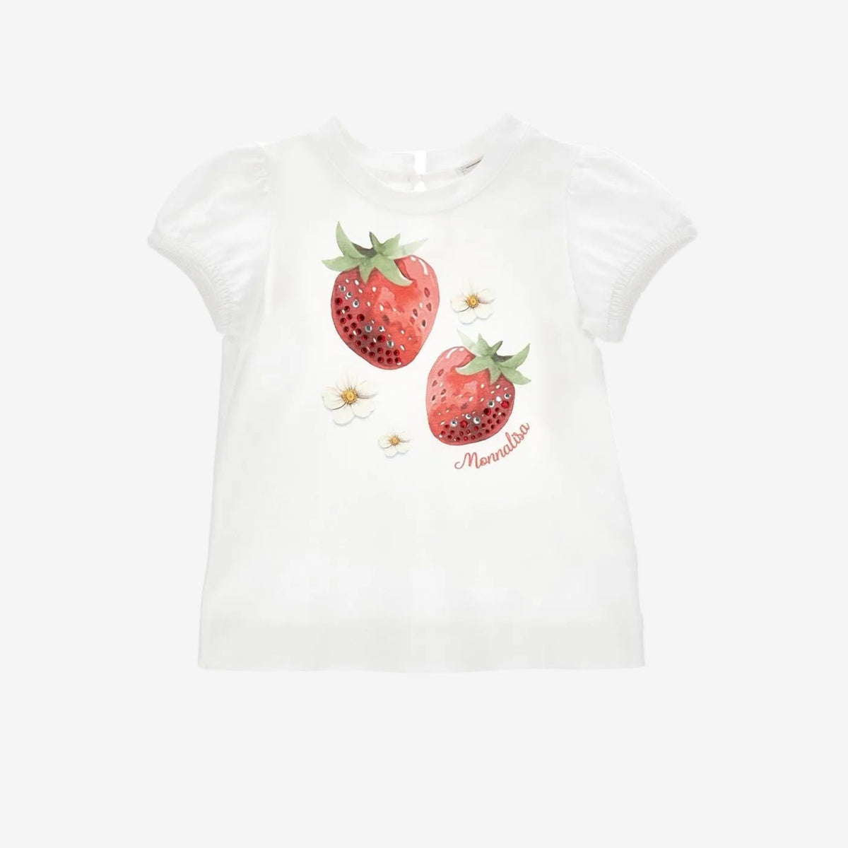 Monnalisa Girls Strawberry Print T-Shirt | Casa Childrenswear
