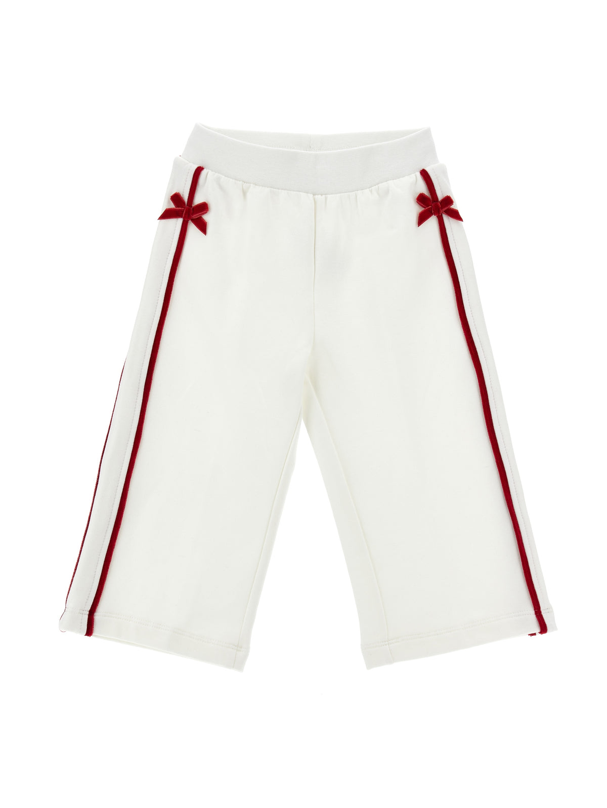 Girls White Bow Joggers