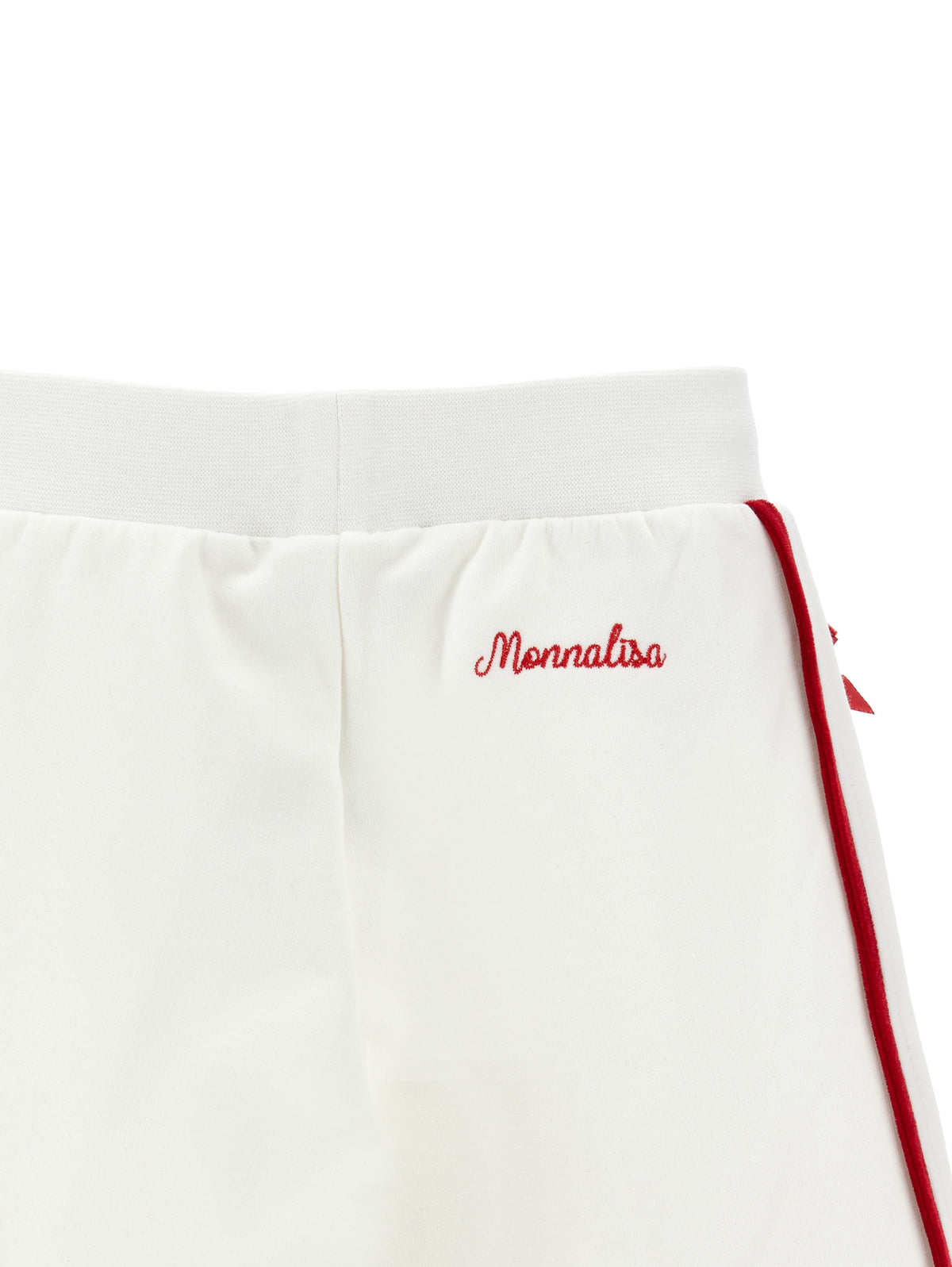 Girls White Bow Joggers