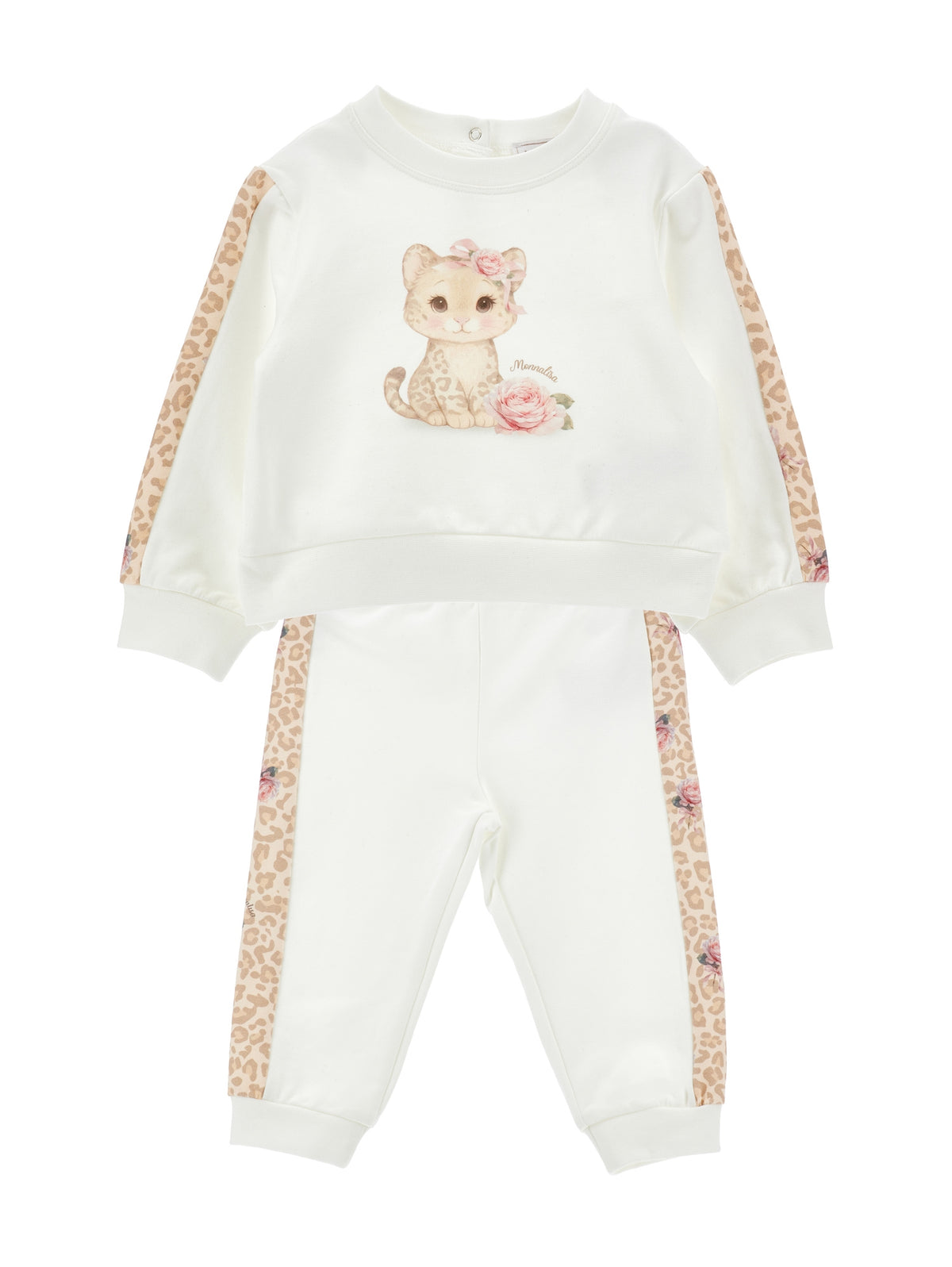 Girls Pink Kitten Tracksuit Set