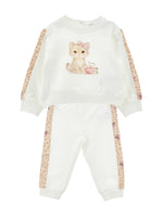 Girls Pink Kitten Tracksuit Set