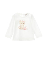Girls White Kitten Top