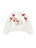 Girls White Dalmation Boiw Sweater