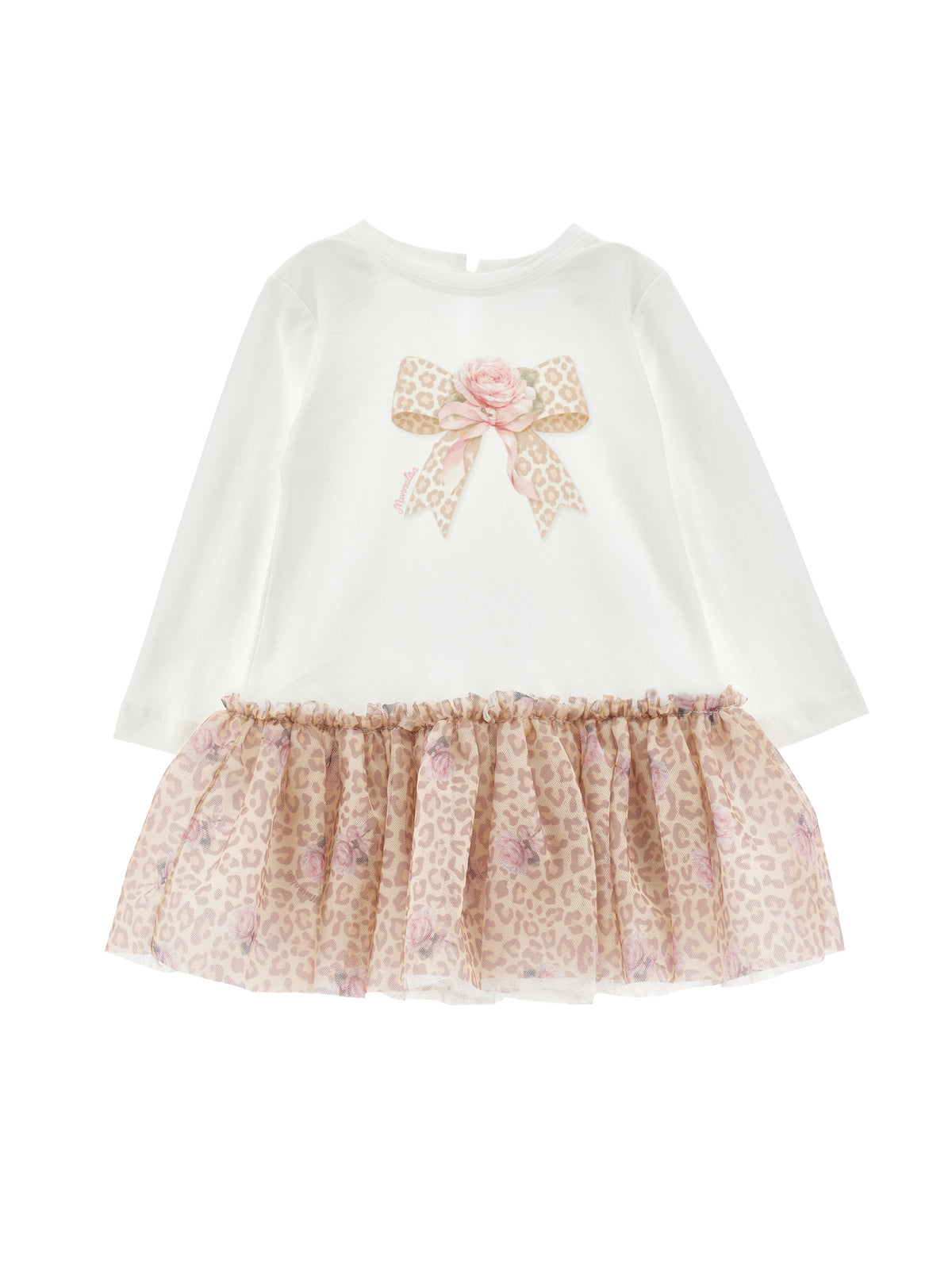 Girls Leopard Print Bow Dress